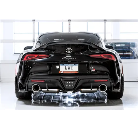 AWE 2020 Toyota Supra A90 Non-Resonated Touring Edition Exhaust - 5in Chrome Silver Tips