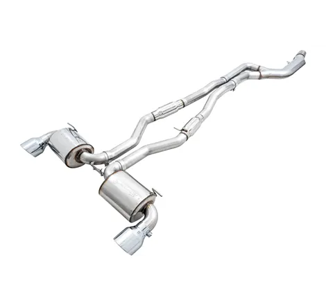 AWE 2020 Toyota Supra A90 Resonated Touring Edition Exhaust - 5in Chrome Silver Tips