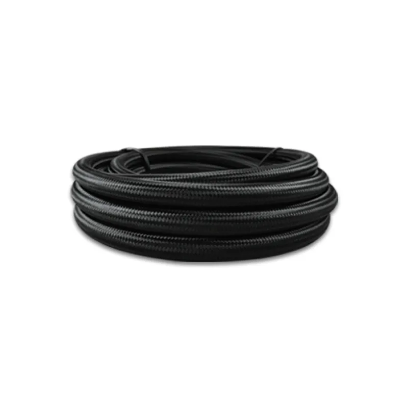 Vibrant -12AN x 20 ft. Nylon Braided Flex Hose with PTFE Liner - Black