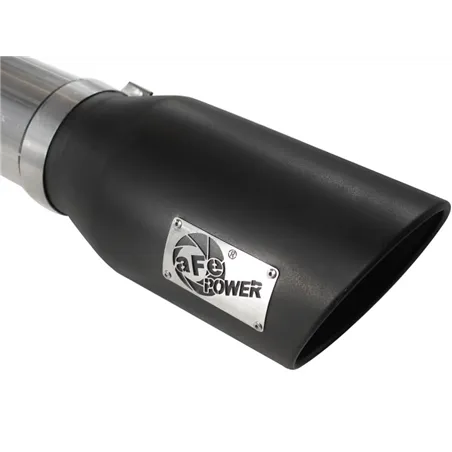 aFe MACHForce XP Exhaust 5in DPF-Back SS 11-13 GM Diesel Trucks V8-6.6L (td) (LML) (Blk Tip)