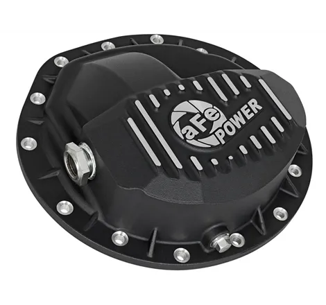 AFE Rear Differential Cover Black w/Machined Fins Nissan Titan XD 16-19 - w/Oil