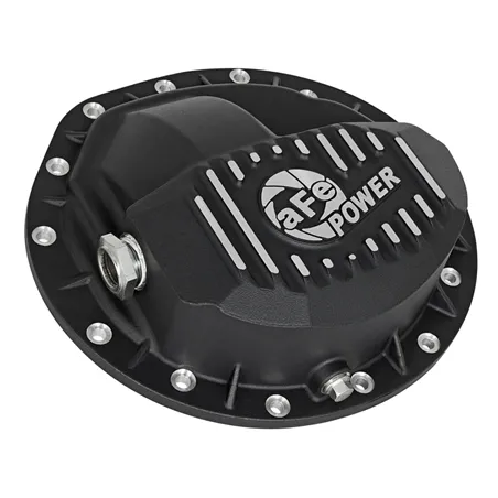 AFE Rear Differential Cover Black w/Machined Fins Nissan Titan XD 16-19 - w/Oil