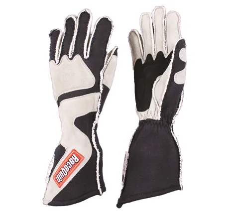 RaceQuip SFI-5 Gray/Black Small Outseam Angle Cut Glove