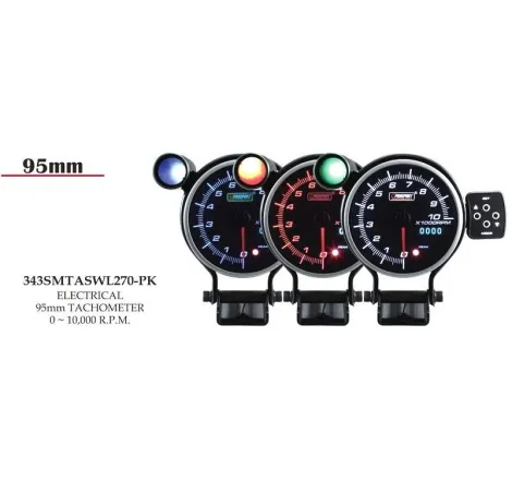 Prosport 95mm Analogue Tachometer with LED Display Prosport - 1