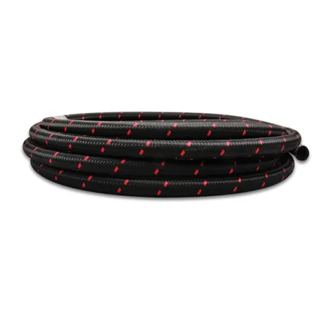 Vibrant -10 AN Two-Tone Black/Red Nylon Braided Flex Hose (10 foot roll)