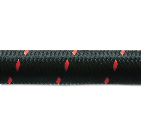 Vibrant -10 AN Two-Tone Black/Red Nylon Braided Flex Hose (10 foot roll)