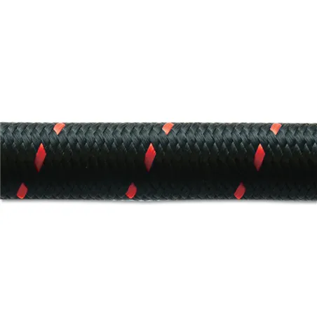 Vibrant -10 AN Two-Tone Black/Red Nylon Braided Flex Hose (10 foot roll)