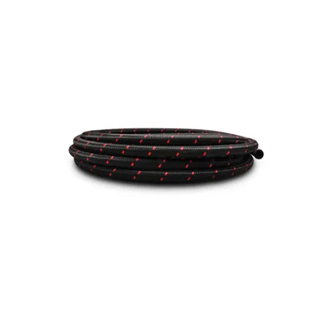 Vibrant -10 AN Two-Tone Black/Red Nylon Braided Flex Hose (10 foot roll)