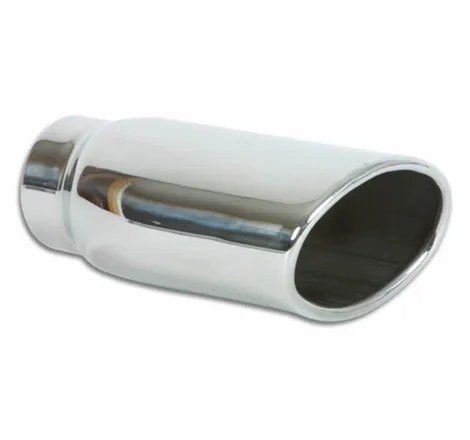 Vibrant 4.5in x 3in Oval SS Exhaust Tip (Single Wall Angle Cut Rolled Edge)