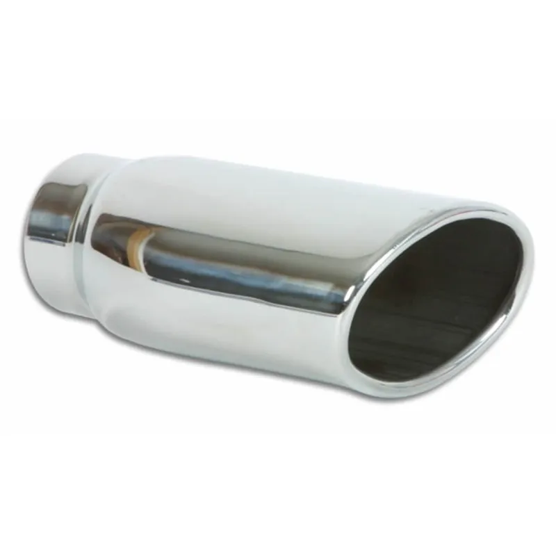 Vibrant 4.5in x 3in Oval SS Exhaust Tip (Single Wall Angle Cut Rolled Edge)