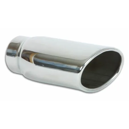 Vibrant 4.5in x 3in Oval SS Exhaust Tip (Single Wall Angle Cut Rolled Edge)