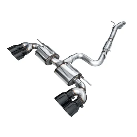 AWE MK8 Volkswagen Golf R 3in Touring Edition Quad Exhaust - Diamond Black Tips