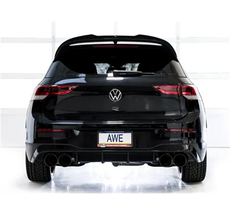 AWE MK8 Volkswagen Golf R 3in Touring Edition Quad Exhaust - Diamond Black Tips