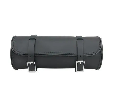 Willie & Max Universal Round Leather Tool Bag (12 in L x 4.5 in H) - Black