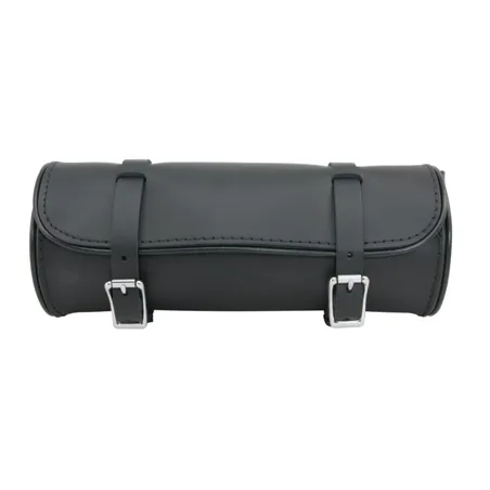 Willie & Max Universal Round Leather Tool Bag (12 in L x 4.5 in H) - Black