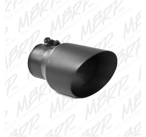 MBRP Universal Tip 4.5in OD 3in Inlet 8in Length Dual Walled Angled Exhaust Tip - Black