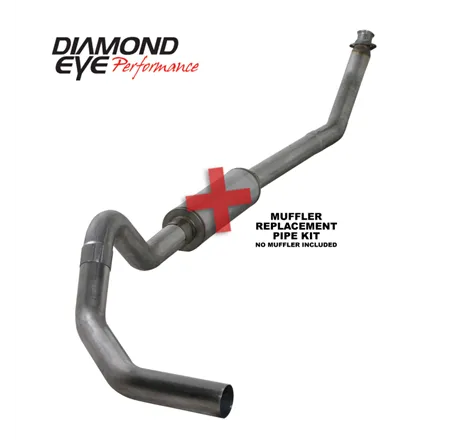 Diamond Eye KIT 4in TB MFLR RPLCMENT PIPE SGL SS: 98.5-02 DODGE CUMMINS 5.9L