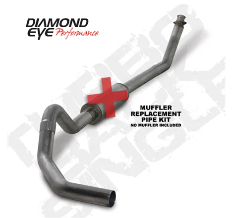 Diamond Eye KIT 4in TB MFLR RPLCMENT PIPE SGL SS: 98.5-02 DODGE CUMMINS 5.9L