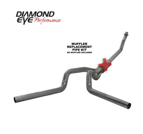 Diamond Eye KIT 4in TB MFLR RPLCMENT PIPE DUAL SS: 94-02 DODGE CUMMINS 5.9L