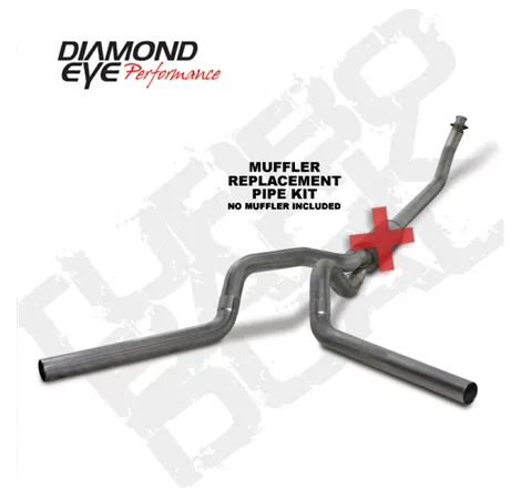 Diamond Eye KIT 4in TB MFLR RPLCMENT PIPE DUAL SS: 94-02 DODGE CUMMINS 5.9L