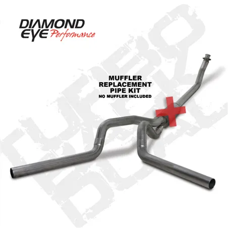 Diamond Eye KIT 4in TB MFLR RPLCMENT PIPE DUAL SS: 94-02 DODGE CUMMINS 5.9L