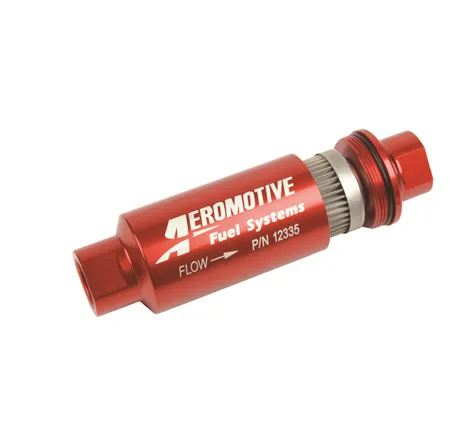 Aeromotive In-Line Filter - AN-10 size - 40 Micron SS Element - Red Anodize Finish