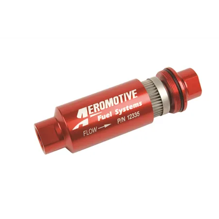 Aeromotive In-Line Filter - AN-10 size - 40 Micron SS Element - Red Anodize Finish