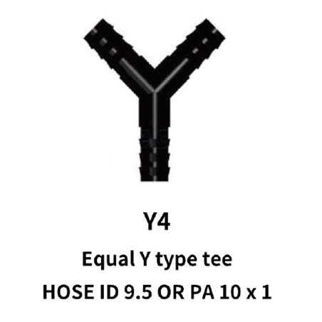 10mm Equal Y-Tee Piece