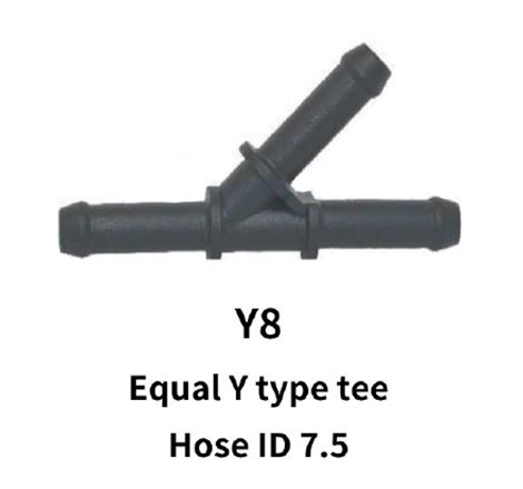 7.5mm Equal Y-Tee for Rubber Hose