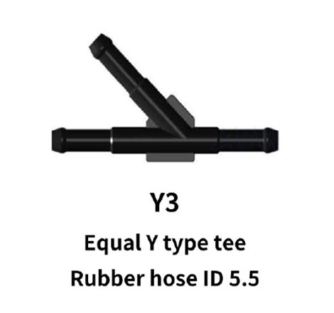 5.5mm for Rubber Hose Equal Y-Tee Piece