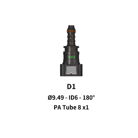 Quick Release 9.49 to 8mm Straight for Nylon Hose