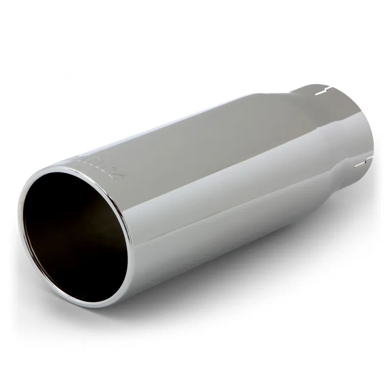 Banks Power Tailpipe Tip Kit - SS Round Straight Cut - Chrome - 3.5in Tube - 4.38in X 12in