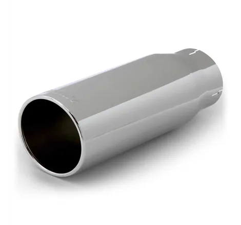 Banks Power Tailpipe Tip Kit - SS Round Straight Cut - Chrome - 3.5in Tube - 4.38in X 12in