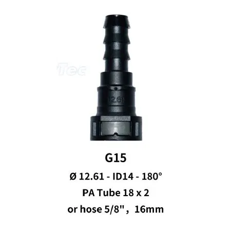 Quick Release 12.61 to 16mm Straight for Rubber Hose