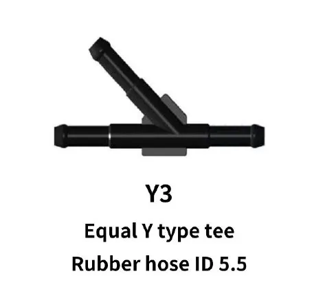 5.5mm for Rubber Hose Equal Y-Tee Piece