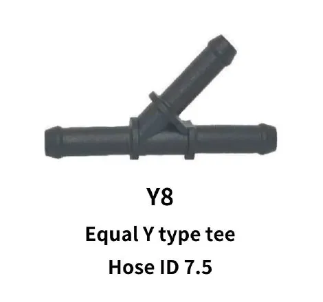 7.5mm Equal Y-Tee for Rubber Hose